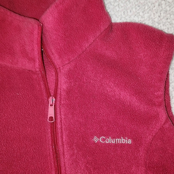 Columbia Red Fleece Vest Jacket - Picture 10 of 11